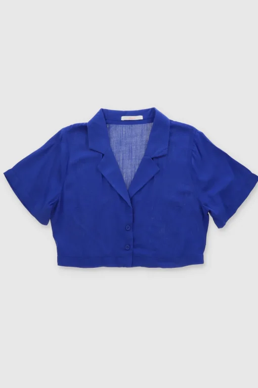 Camisa crop lisa