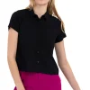 Camisa crop manga corta bolso