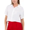 Camisa crop manga corta lisa