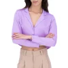 Camisa crop manga larga