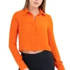 Camisa crop manga larga