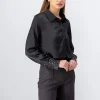 Camisa crop manga larga brillos
