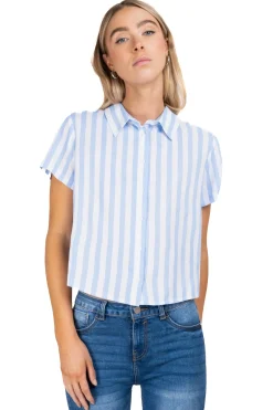 Camisa crop rayas nudo
