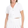 Camisa crop solapa botones