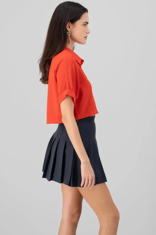Camisa crop textura