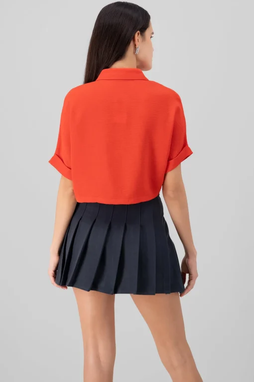Camisa crop textura
