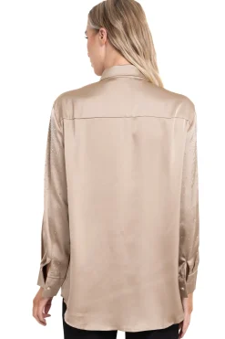 Camisa De Manga Larga Debrillos Y Piedras