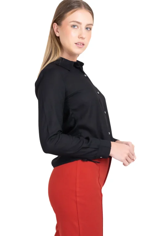 Camisa lisa cuello solapa