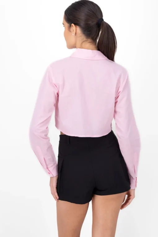 Camisa lisa manga larga
