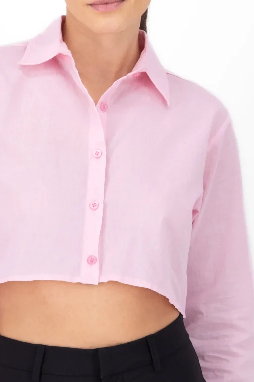 Camisa lisa manga larga
