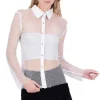 Camisa lisa manga larga pinzas
