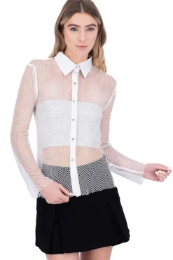 Camisa lisa manga larga pinzas