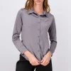 Camisa lisa manga larga pinzas