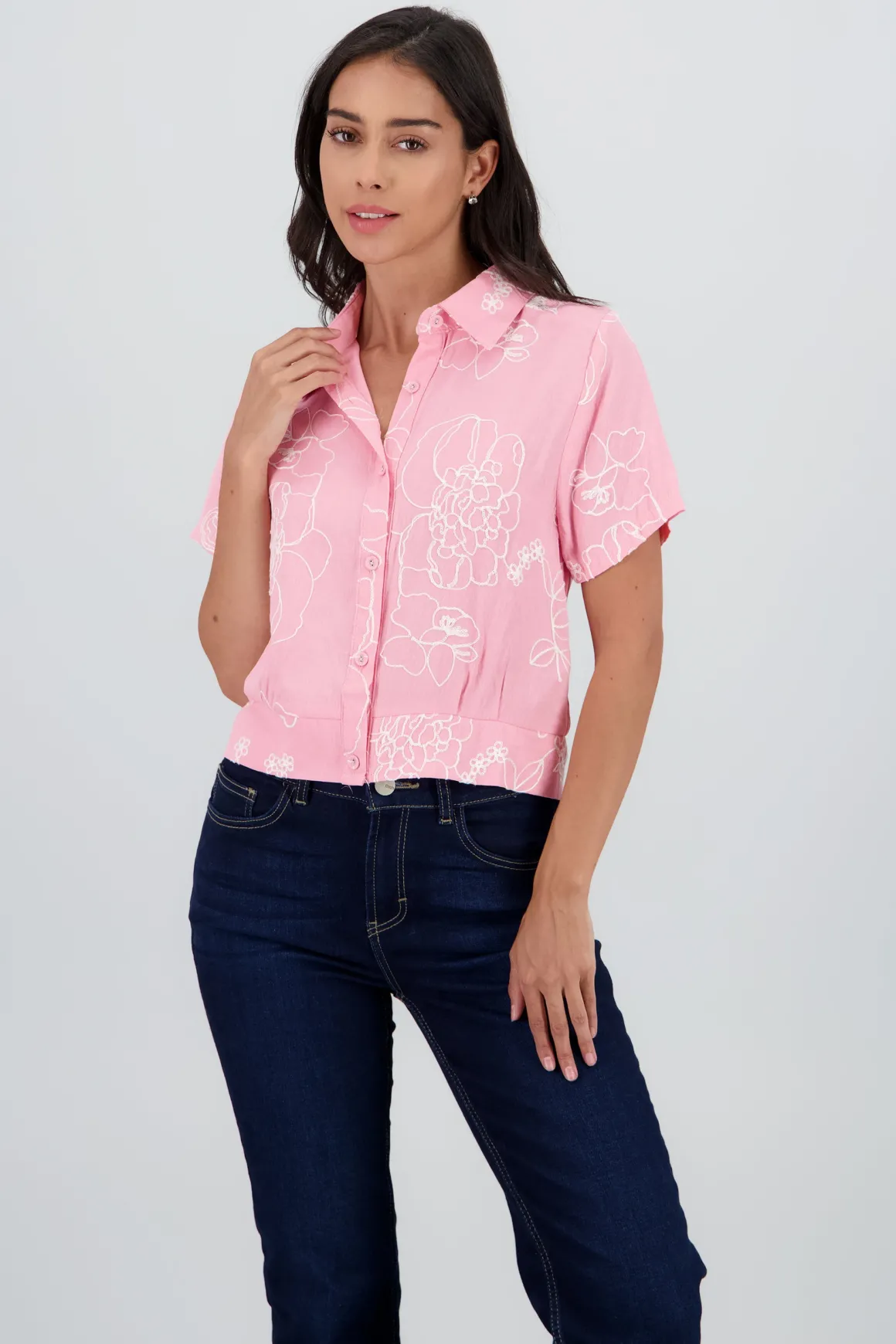 Camisa manga corta bordado