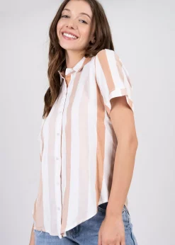 Camisa Manga Corta Rayada