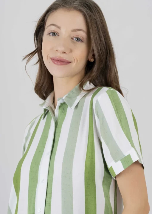 Camisa Manga Corta Rayada
