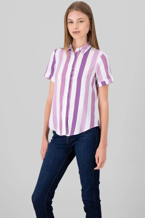 Camisa Manga Corta Rayada