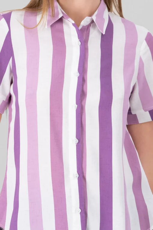 Camisa Manga Corta Rayada