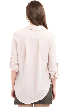Camisa manga larga bolsos maxi