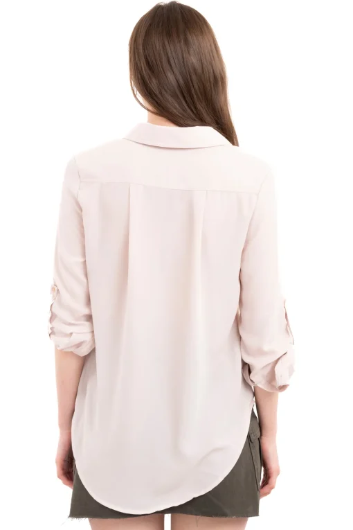 Camisa manga larga bolsos maxi