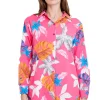Camisa manga larga botones estampado flores