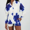 Camisa manga larga cuello detalle estampado