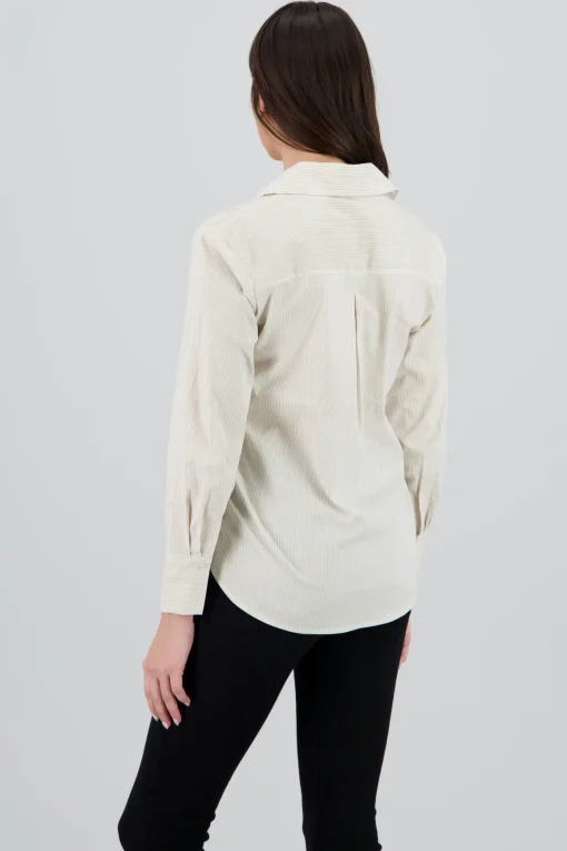 Camisa manga larga cuello rayas