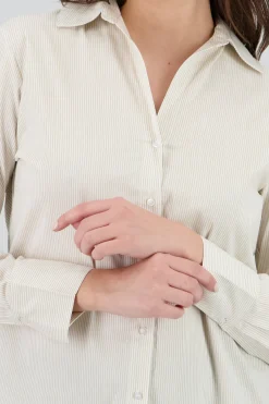 Camisa manga larga cuello rayas