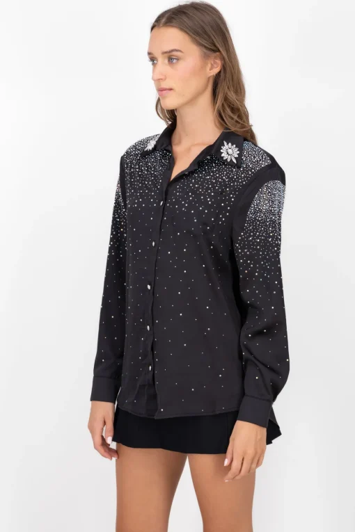 Camisa Manga Larga Pedrería