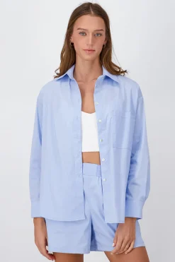 Camisa Manga Largs Oversize Poeplina Hypsters