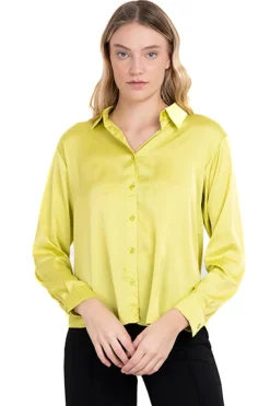 Camisa monocolor satinada
