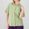 Camisa over manga corta