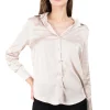 Camisa satinada manga larga