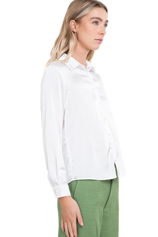 Camisa satinada monocolor