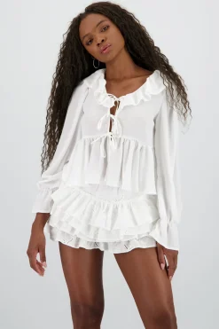 Camisa volantes fluida