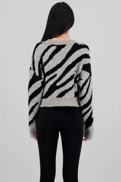 Cardigan botones animal print zebra