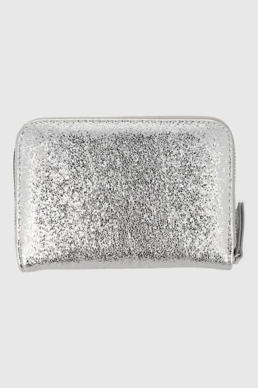 Cartera pequeña cierre studs metalizada