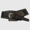 Cinturon ancho cruado studs