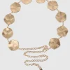 Cinturon cadena bloques con textura dorado