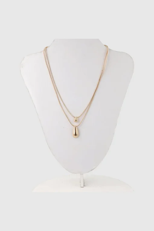 Collar 2 Capas Gota Metal