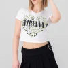 Crop manga corta nirvana flores