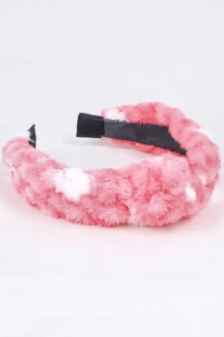 Diadema Ancha Peluche Puntos