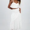 Falda maxi floral con textura