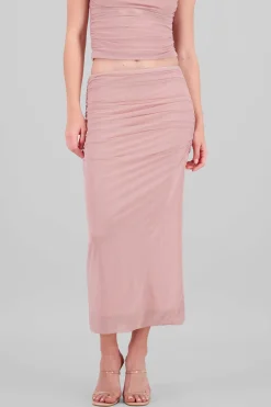 Falda midi drapeada