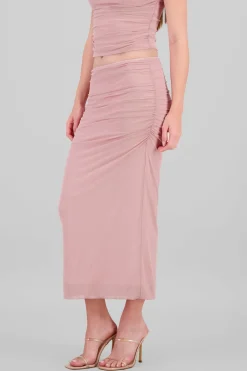 Falda midi drapeada
