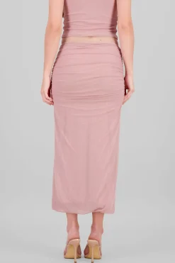 Falda midi drapeada