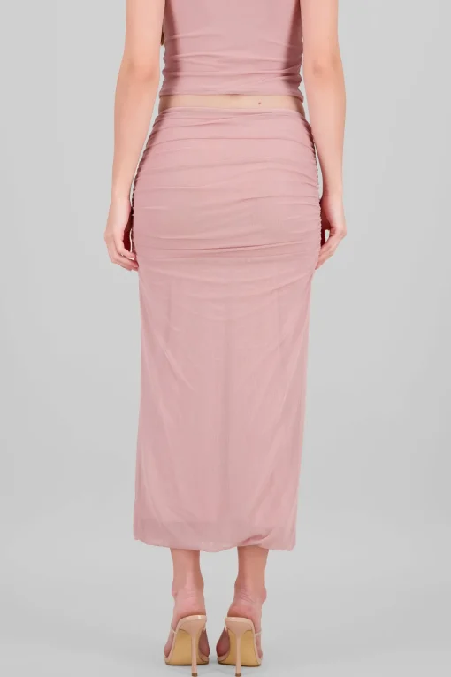 Falda midi drapeada