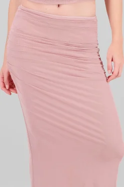 Falda midi drapeada