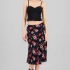 Falda midi flores