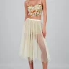 Falda midi mesh polkas